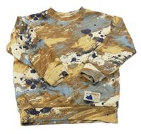 Hnedo-modrá batikovaná mikina H&M