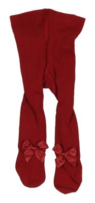 Červené pančuchy s mašlou H&M