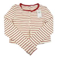 Nové - Smetanovo-červené pruhované prepínaci crop tričko Primark