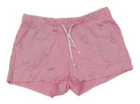 Ružové teplákové kraťasy s jednorožcami H&M