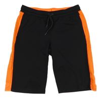 Černo-neonově oranžové sportovní kraťasy C&A