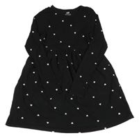 Čierne šaty so srdiečkami H&M