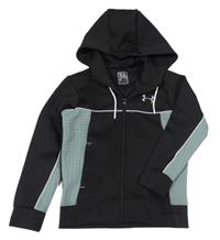 Černo-zelenošedá propínací mikina s kapucí Under Armour