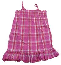 Ružové ľahké kockované šaty