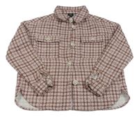 Starorůžovo-vínová vzorovaná košeľová bunda s flitrami zn. River Island
