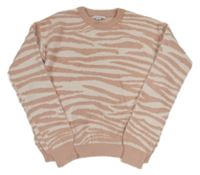 Světlerůžový vzorovaný chlupatý svetr Primark