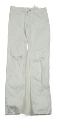 Bílé skinny rifle s dírami H&M