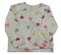 Biela mikina s farebnými srdiečkami shein