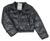 Tmavomodrá šusťáková crop zimní bunda M&S