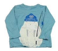 Svetlomodré tričko s mrožom Nutmeg