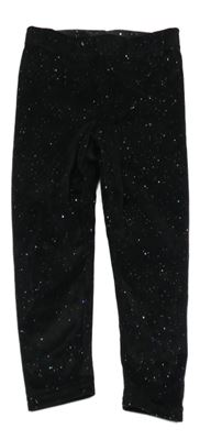 Čierne zamatové trblietavé legíny Kiki&Koko