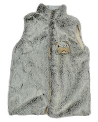 Sivá chlpatá podšitá vesta