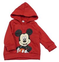 Červená mikina s Mickeym a kapucňou