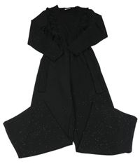 Černý třpytivý kalhotový overal s páskem a volánky Name it