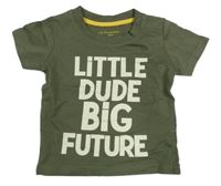 Khaki tričko s nápismi PRIMARK