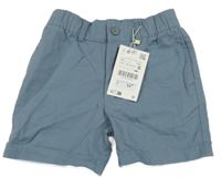 Nové - šedomodré plátěné kraťasy Zara