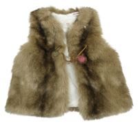 Hnedá kožušinová podšitá vesta zara