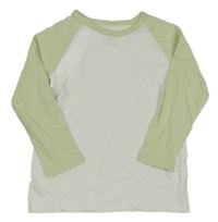 Bielo-zelené tričko H&M