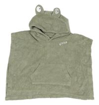 Khaki froté osuškové pončo s kapucí M&S