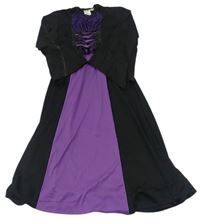 Kockovaným - Čierno-fialové šaty