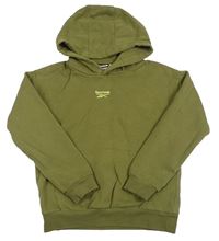 Khaki mikina s kapucňou a logom Reebok