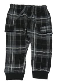 Černo-šedo-bílé kostkované cargo tepláky Ergee