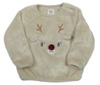 Béžová plyšová mikina - sob C&A