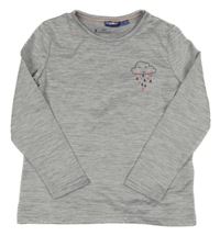 Šedé melírované thermo triko s mráčkem Lupilu