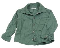 Zelená rifľová košeľová bunda Primark