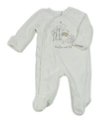 Biely zamatový overal s medvídkem Pú Disney