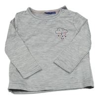 Sivé melírované thermo tričko s mrakem Lupilu