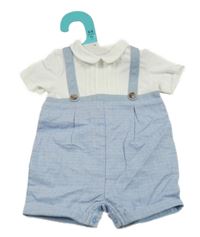 Nové - Bielo-svetlomodrý overal s golierikom Primark