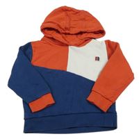 Červeno-modro-biela mikina s kapucňou Next