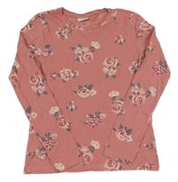 Ružové kvetované tričko Page one young