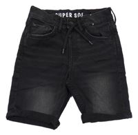 Tmavošedé riflové teplákové kraťasy Denim Co.