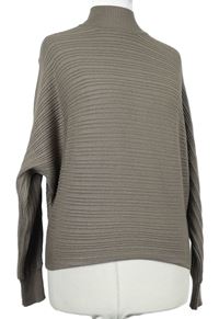 Dámský hnědý žebrovaný crop svetr se stojáčkem New Look 