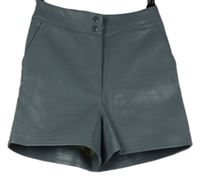 Dámské šedé vzorované koženkové kraťasy Primark 