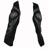 Dámska čierna crop vesta s korálkami a výšivkou H&M