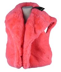 Nové - Dámská neonově růžová kožešinová crop vesta Nasty GAL 