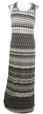 Dámske hnedo-sivo-biele vzorované dlhé šaty Cynthia Rowley