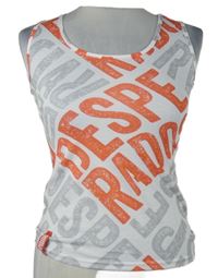 Dámsky bielo-červeno-sivý top s nápismi Desperados