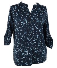 Dámska tmavomodrá kvietkovana blúzka Stooker