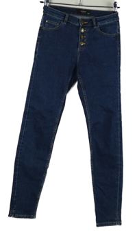 Dámske tmavomodré skinny rifle Reserved