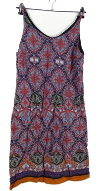 Dámske tmavomodro-červené vzorované šaty Wallis