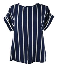 Dámska tmavomodro-biela pruhovaná blúzka Shein