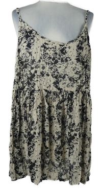 Dámská béžovo-černá vzorovaná šifonová tunika vel. 54