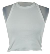 Dámský bílý žebrovaný crop top FSBN 