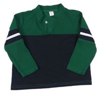 Zeleno-tmavomodré tričko s prúžkami Shein