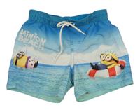 Azurovo-bílé plážové kraťasy s Mimoněm H&M