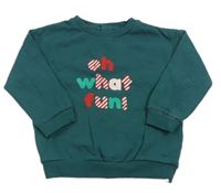 Tmavozelená mikina s nápisom M&S